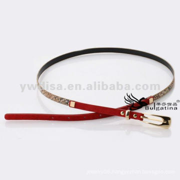 New Arrival! 1cm Skinny Gold Buckle Snake Belt Women Leather Belts BC4622G-4